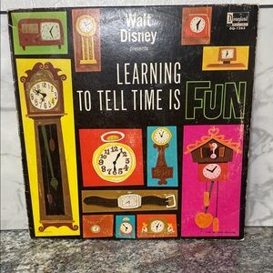 Disney Learning to Tell Time Fun Record - Black, Pink, Green